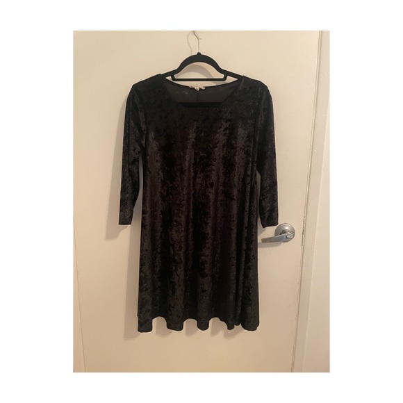 A Line Velvet Mini Dress - Picture 4 of 10